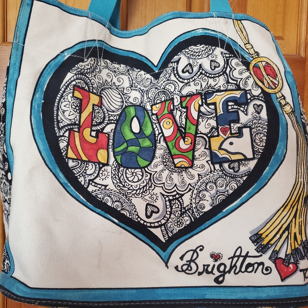 Brighton Heart Love Tote - Blue and Multicolor